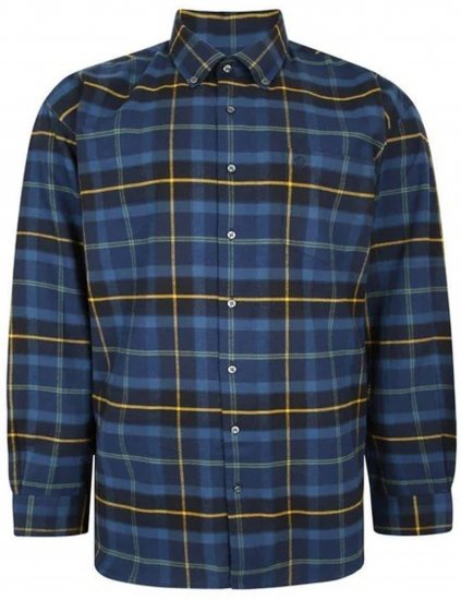 Espionage SH359 Window Payne Checked Shirt Navy/Gold - Krekli ar garām piedurknēm - 