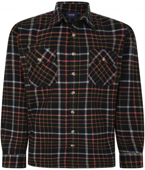 Espionage SH401 Checked Cotton Overshirt Black/Red - Džemperi un džemperi ar kapuci - Džemperi - 2XL-14XL