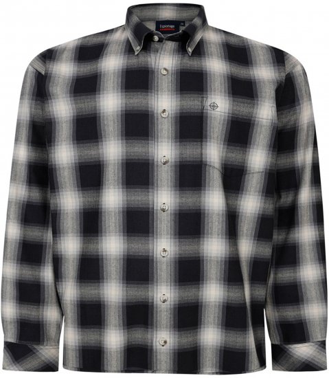 Espionage SH419 Long Sleeve Checked Shirt Black/Grey - Krekli ar garām piedurknēm - 