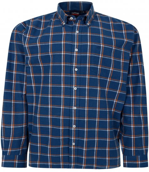 Espionage SH421 Long Sleeve Checked Shirt Blue/Orange - Krekli ar garām piedurknēm - 