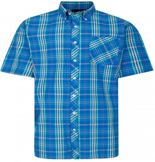 Espionage SH443 Checked Short Sleeve Shirt Royal/Mint/Lemon - Krekli ar īsām piedurknēm - Krekli ar īsām piedurknēm