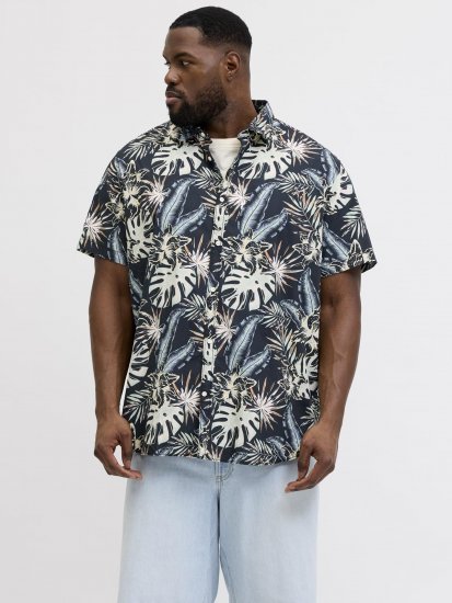 Jack & Jones Honolulu Short Sleeve Resort Shirt Black - Krekli - Krekli - 2XL-8XL