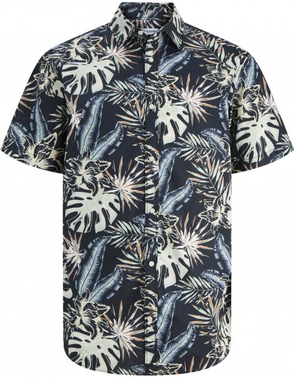 Jack & Jones Honolulu Short Sleeve Resort Shirt Black - Krekli - Krekli - 2XL-8XL