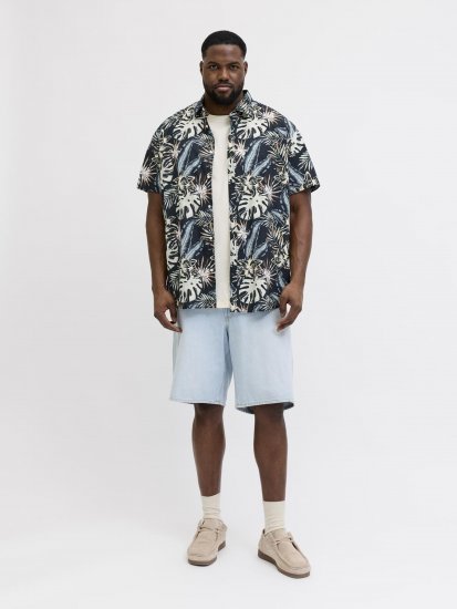 Jack & Jones Honolulu Short Sleeve Resort Shirt Black - Krekli - Krekli - 2XL-8XL