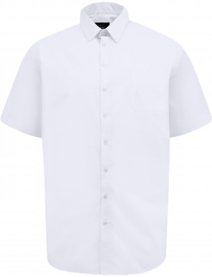 D555 Lucas Traipus Atgrūdošs Negludināms Elastīgs Krekls Ar Īsām Piedurknēm Balts - Krekli - Krekli - 2XL-8XL