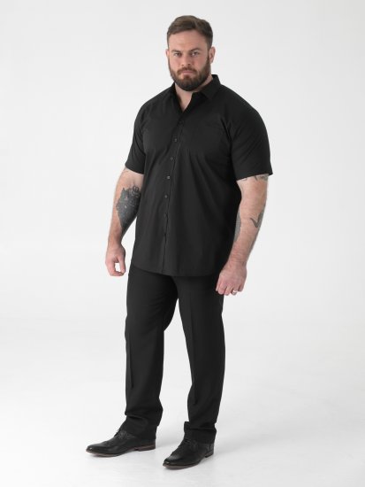 D555 Lucas Traipus Atgrūdošs Negludināms Elastīgs Krekls Ar Īsām Piedurknēm Melns - Krekli - Krekli - 2XL-8XL