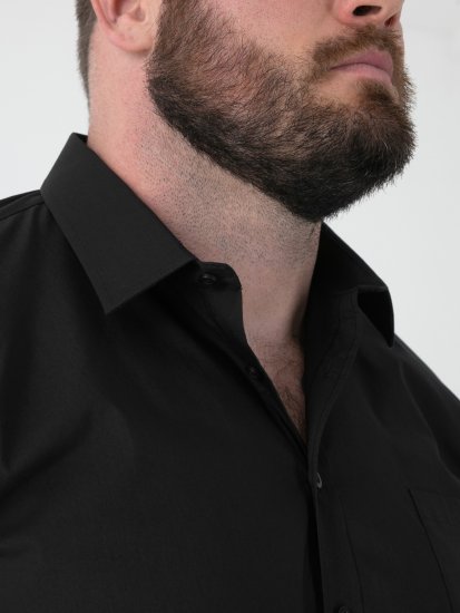 D555 Lucas Traipus Atgrūdošs Negludināms Elastīgs Krekls Ar Īsām Piedurknēm Melns - Krekli - Krekli - 2XL-8XL