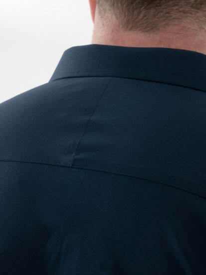 D555 Lucas Traipus Atgrūdošs Negludināms Elastīgs Krekls Ar Īsām Piedurknēm Tumši Zils - Krekli - Krekli - 2XL-8XL