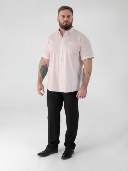 D555 Lucas Traipus Atgrūdošs Negludināms Elastīgs Krekls Ar Īsām Piedurknēm Rozā - Krekli - Krekli - 2XL-8XL