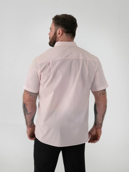 D555 Lucas Traipus Atgrūdošs Negludināms Elastīgs Krekls Ar Īsām Piedurknēm Rozā - Krekli - Krekli - 2XL-8XL
