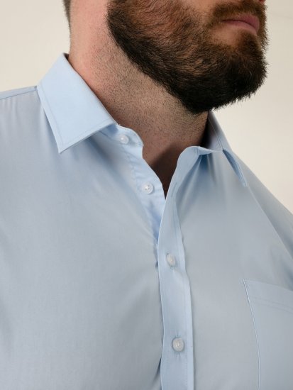 D555 Lucas Traipus Atgrūdošs Negludināms Elastīgs Krekls Ar Īsām Piedurknēm Debeszils - Krekli - Krekli - 2XL-8XL