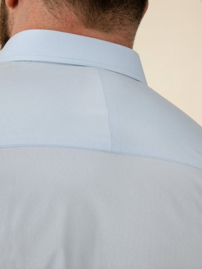 D555 Lucas Traipus Atgrūdošs Negludināms Elastīgs Krekls Ar Īsām Piedurknēm Debeszils - Krekli - Krekli - 2XL-8XL