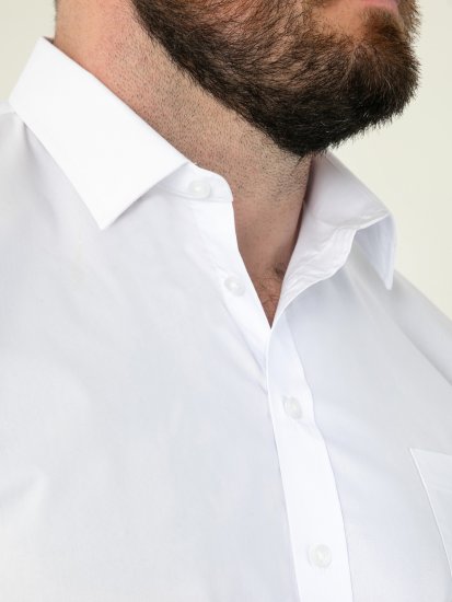 D555 Lucas Traipus Atgrūdošs Negludināms Elastīgs Krekls Ar Īsām Piedurknēm Balts - Krekli - Krekli - 2XL-8XL
