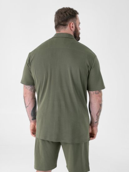 D555 Connor Stretch Cuban Collar Reosrt Short Sleeve Shirt Khaki - Krekli - Krekli - 2XL-8XL