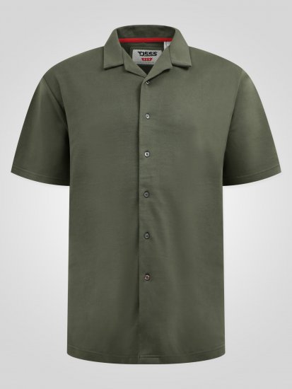 D555 Connor Stretch Cuban Collar Reosrt Short Sleeve Shirt Khaki - Krekli - Krekli - 2XL-8XL