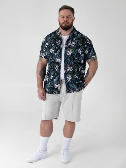 D555 Corden Hawaiian AOP Cuban Collar Resort Short Sleeve Navy - Krekli ar īsām piedurknēm - Krekli ar īsām piedurknēm