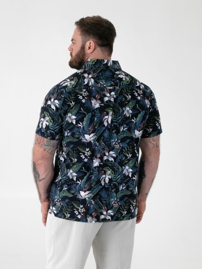 D555 Corden Hawaiian AOP Cuban Collar Resort Short Sleeve Navy - Krekli ar īsām piedurknēm - Krekli ar īsām piedurknēm