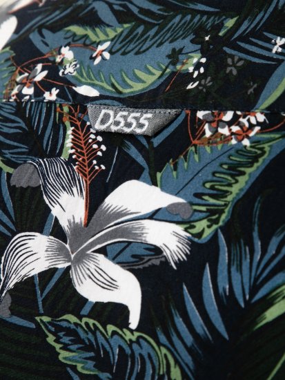 D555 Corden Hawaiian AOP Cuban Collar Resort Short Sleeve Navy - Krekli ar īsām piedurknēm - Krekli ar īsām piedurknēm