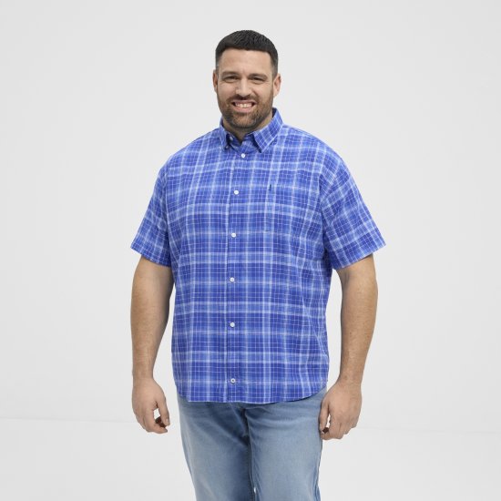 North Latitude 51145 Checked Short Sleeve Shirt Cobolt Blue - Krekli ar īsām piedurknēm - Krekli ar īsām piedurknēm