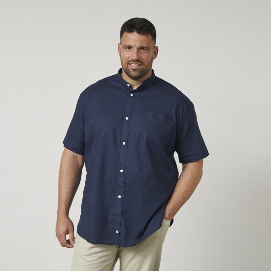 North Latitude 61109 Īsroku Krekls ar Mao Apkakli Tumši Zila - Krekli - Krekli - 2XL-8XL