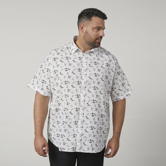 North Latitude 61111 Apdrukāts Lina Krekls ar Īsām Piedurknēm Balta - Krekli - Krekli - 2XL-8XL