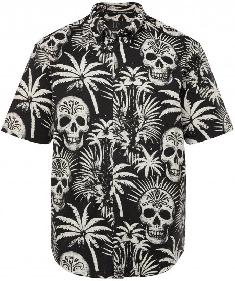 JP1880 Skull Pattern Jersey Short Sleeve Shirt Black - Krekli - Krekli - 2XL-8XL