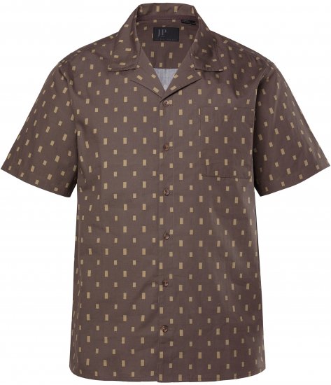 JP1880 Boxy Cuba Short Sleeve Shirt Brown - Krekli - Krekli - 2XL-8XL