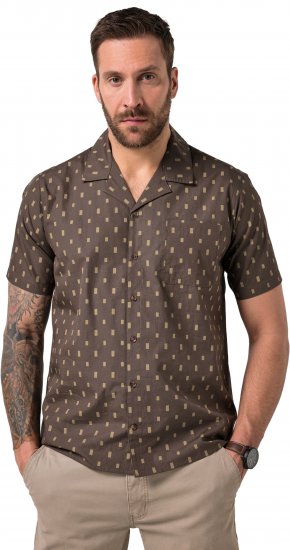 JP1880 Boxy Cuba Short Sleeve Shirt Brown - Krekli - Krekli - 2XL-8XL