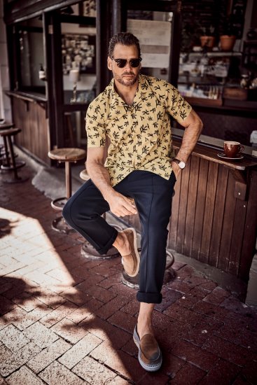 JP1880 Boxy Cuba Short Sleeve Shirt Camel - Krekli - Krekli - 2XL-8XL