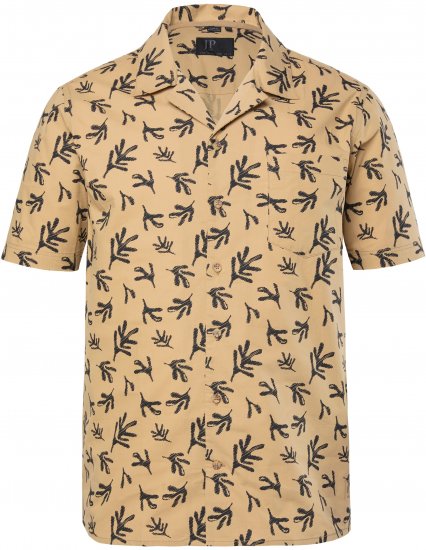 JP1880 Boxy Cuba Short Sleeve Shirt Camel - Krekli - Krekli - 2XL-8XL