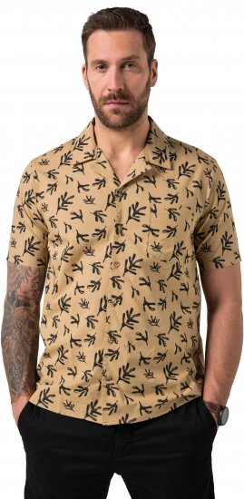 JP1880 Boxy Cuba Short Sleeve Shirt Camel - Krekli - Krekli - 2XL-8XL
