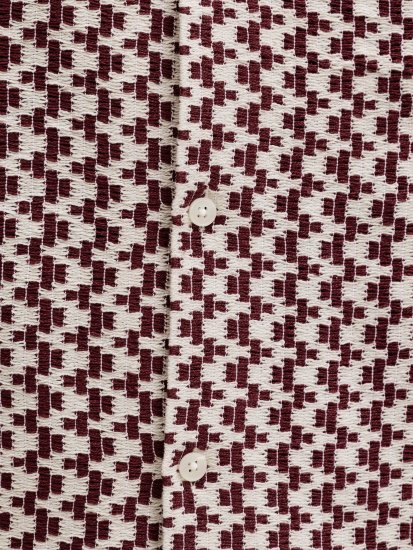 Jack & Jones Montauk Crochet Short Sleeve Shirt Dark Red - Krekli ar īsām piedurknēm - Krekli ar īsām piedurknēm