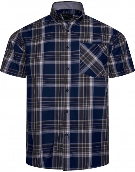 Kam jeans 6350 Casual Checked Short Sleeve Shirt Indigo - Krekli - Krekli - 2XL-8XL