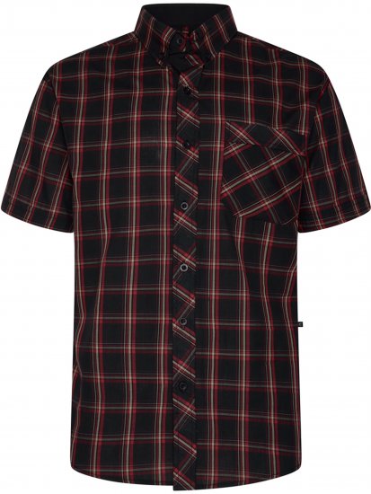 Kam Jeans 6365 Checked Short Sleeve Shirt Burgundy - Krekli - Krekli - 2XL-8XL