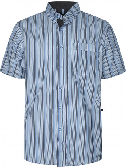 Kam Jeans 6374 Striped Short Sleeve Shirt Blue - Krekli - Krekli - 2XL-8XL