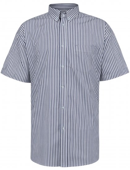 Kam Jeans 6375 Casual Striped Short Sleeve Shirt Navy - Krekli - Krekli - 2XL-8XL