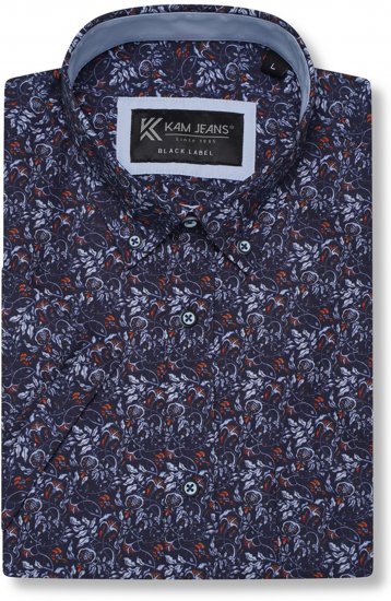 Kam Jeans P044 Premium Floral Printed Moonlight - Krekli ar īsām piedurknēm - Krekli ar īsām piedurknēm