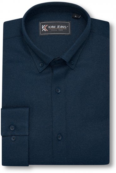 Kam Jeans 6357 Dobby Weave Shirt Navy - Krekli - Krekli - 2XL-8XL