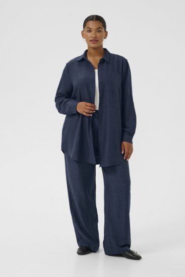 Kaffe Curve Ellie Shirt Tunic Moon Indigo Blue - Tunikas - 