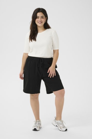 Kaffe Curve Nana Liah Šorti Melns - Džinsi & Bikses Lielos Izmēros – Plus Size - 