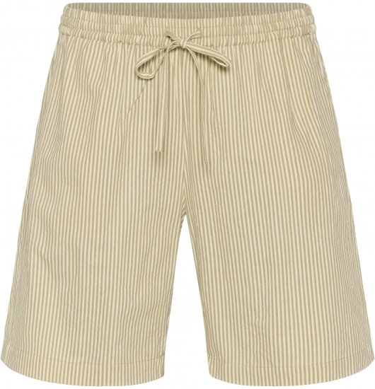 Kaffe Curve Nana Svītraini šorti Chincilla/Balts svītrains - Džinsi & Bikses Lielos Izmēros – Plus Size - 