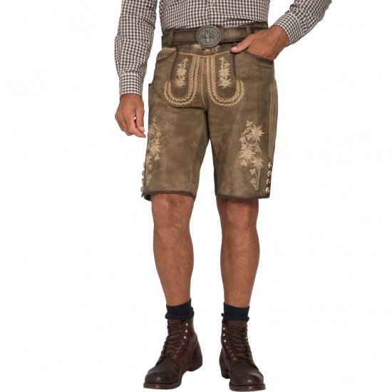JP1880 Shorts Goat Suede with Belt Buckle Traditional Moss Green - Svētku apģērbs - Svinīgs apģērbs – Lai svinētu stilīgi un ērti