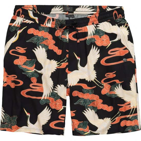 JP1880 Bermuda Shorts Floral All-over Print Black - Šorti - Šorti - W40-W60