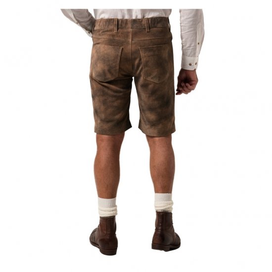 JP1880 Shorts Leather Traditional Cowhide Brown - Šorti - Šorti - W40-W60