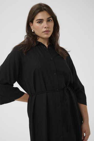 Kaffe Curve Mille Short Shirt Dress Black Deep - Mini kleitas - 