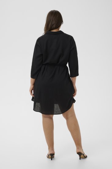 Kaffe Curve Mille Short Shirt Dress Black Deep - Mini kleitas - 