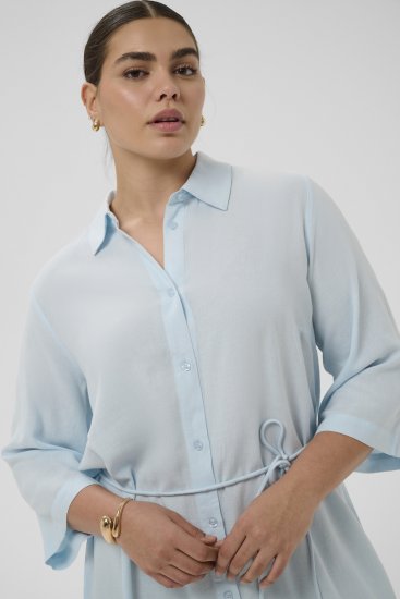 Kaffe Curve Mille Short Shirt Dress Nantucket Breeze Blue - Mini kleitas - 