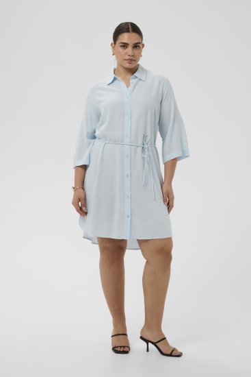 Kaffe Curve Mille Short Shirt Dress Nantucket Breeze Blue - Mini kleitas - 