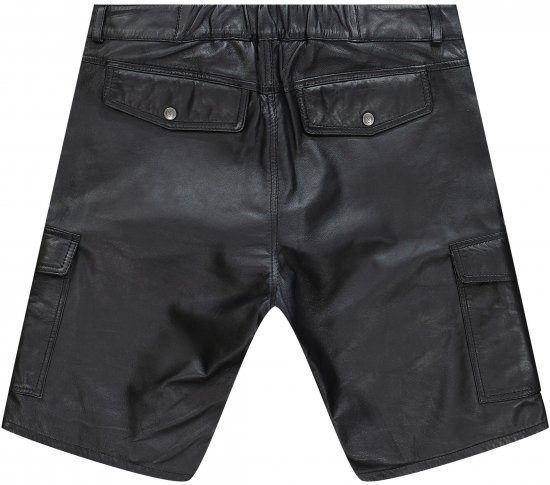 JP1880 Leather Shorts Cargo Pockets Lamb Nappa Leather Black - Šorti - Šorti - W40-W60