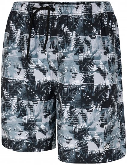 Espionage SW104 Mono Print Cargo Swimshorts Black - Peldbikses - Vīriešu liela izmēra peldšorti